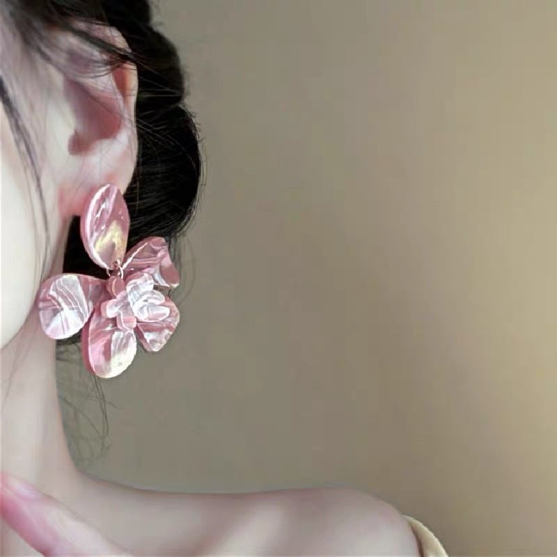 干枯玫瑰粉 浪漫法式亚克力花朵耳环夸张 高级感小众设计超仙气质,饰品/流行首饰/时尚饰品新,耳环,淘宝优惠券,粉丝福利购,淘宝优惠卷