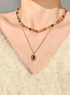 项链女秋冬叠戴高级感轻奢毛衣链