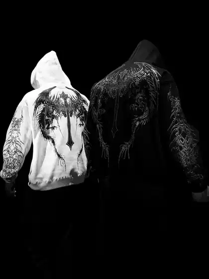 Breathedivinity American Dark Style Sports Casual Loose Terry Hooded Sweatshirt Bd Autumn and Winter Jacket