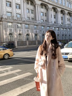 仿貂毛外套女 加厚大衣秋冬韩系长款 白里BAILISTUDIO凛冬之恋 新款