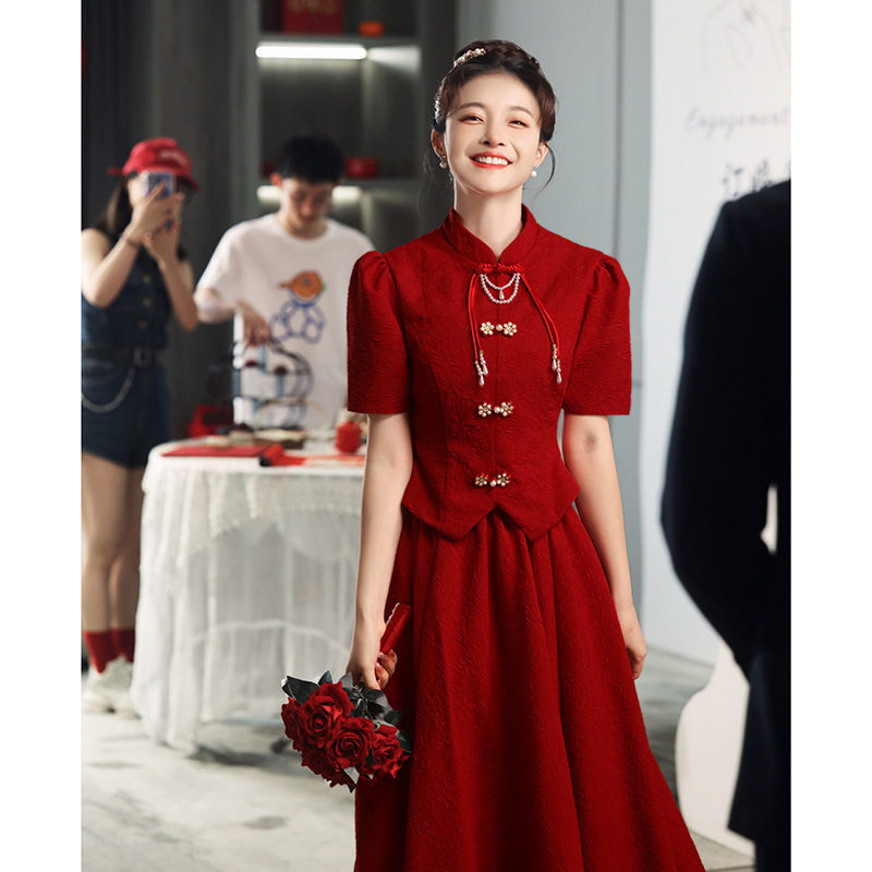 2026新款新中式敬酒服新娘旗袍秀禾服婚礼嫁衣红色结婚订婚礼服女