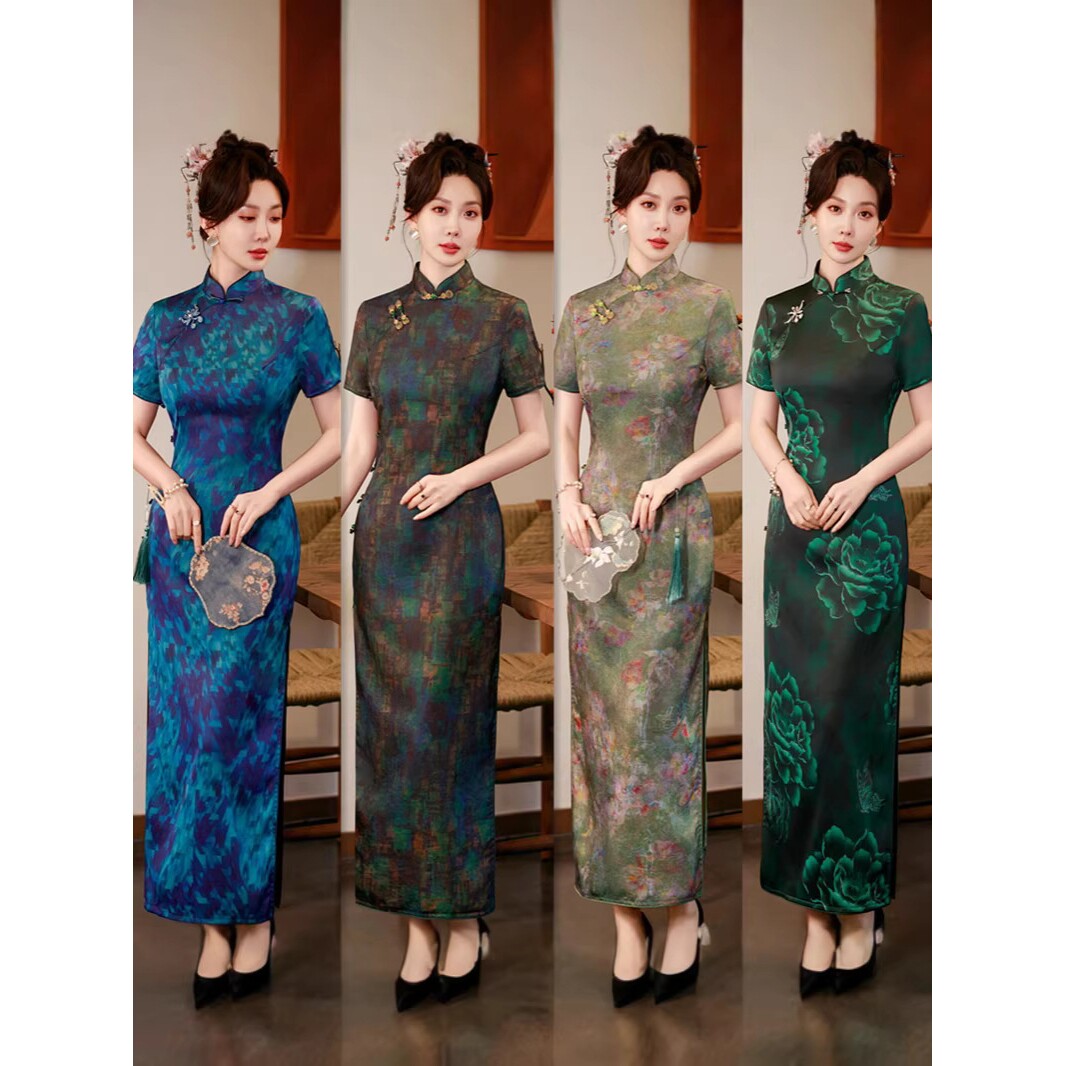 2026新款新式大码旗袍改良年轻妈妈复古民国风气质高端长款老