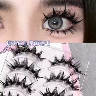 小红书推荐摇滚芭比美式甜心假睫毛浓密一片式欧美自然极细梗正品