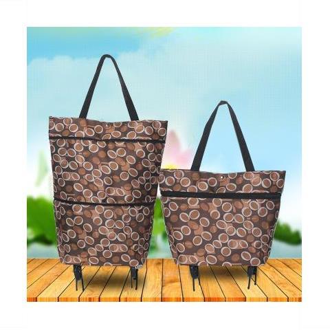 foldable supermarket with wheels to buy vegetable bag pull