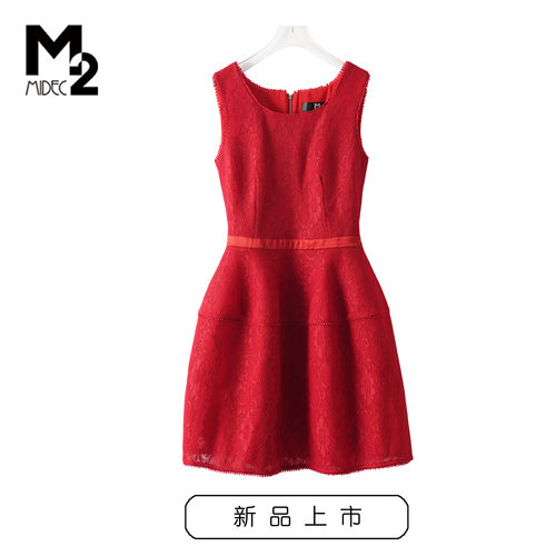 M2折扣店夏季宽松大码显瘦中年妈妈无袖背心连衣裙