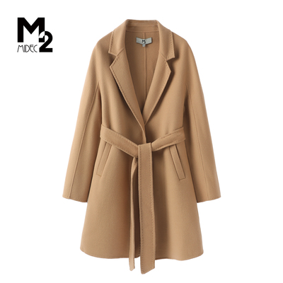 M2折扣店冬季收腰显瘦双面呢大衣