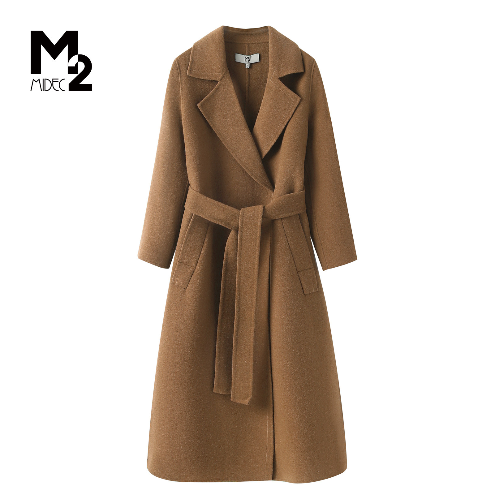 M2折扣店英伦老钱风毛呢大衣外套冬收腰显瘦中长款双面呢大衣,女装/女士精品,毛呢外套,淘宝优惠券,粉丝福利购,淘宝优惠卷