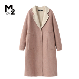 M2女装 清仓 韩版 大码 双面呢大衣 全羊毛外套中长款 品牌断码
