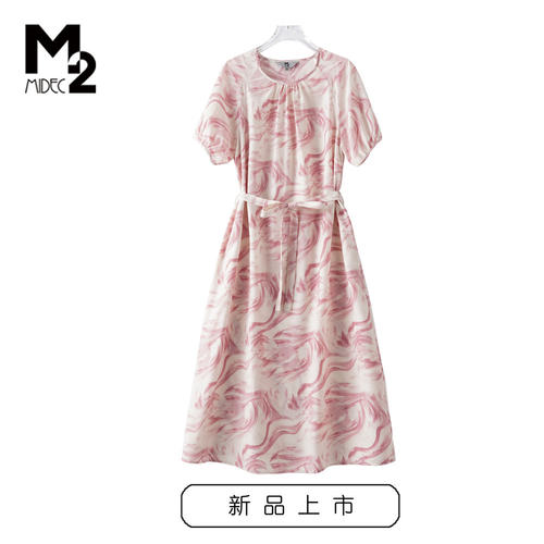 M2新款2024印花连衣裙
