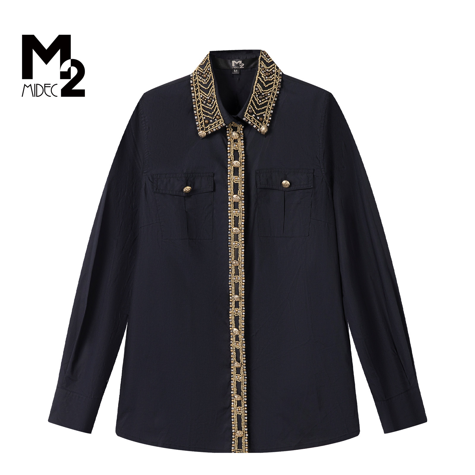 M2折扣店春秋新款宽松大码收腰显瘦中年妈妈时尚全棉长袖衬衫,女装/女士精品,衬衫,淘宝优惠券,粉丝福利购,淘宝优惠卷