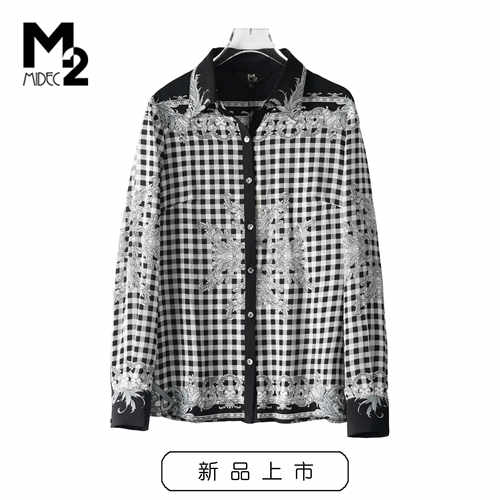 衬衫M2折扣店2024秋装格子