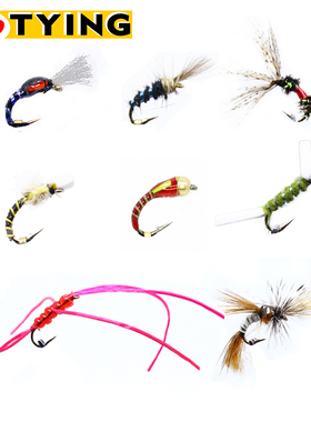 飞蝇毛钩18#16#手工绑制飞蝇钩纳米钩midges孑孓幼虫路亚仿生假饵
