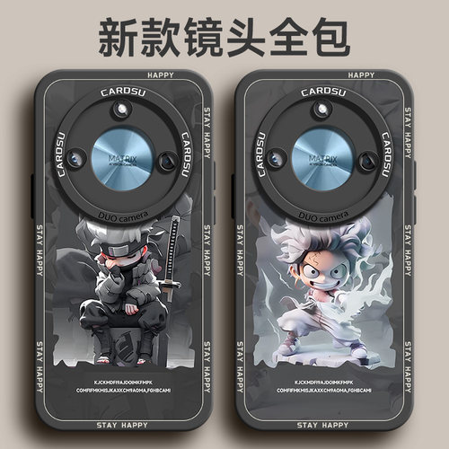 适用于荣耀x50手机壳x40墨黑相框x30潮牌卡通x30i液态硅胶x50i软壳x20男x20se日漫全包新款honor保护套