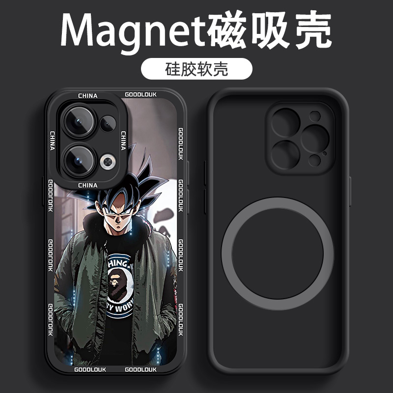 适用于reno13磁吸手机壳12Pro男oppo潮流10悟空皮卡丘11硅胶9pro+软壳8防摔8pro改外壳2025新款保护套创意