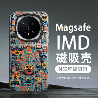 适用荣耀magic8磁吸手机壳潮牌magic7pro彩银magic6超火魔术7男2025新款honor保护套magic6pro镂空涂鸦