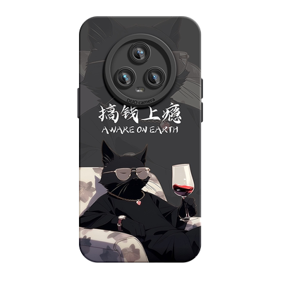 适用于荣耀magic5手机壳Pro潮牌卡通4天使眼4pro液态硅胶软壳4至臻版男外壳全包2023新款搞钱上瘾honor保护套