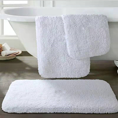 桔子水晶漫心美居城际酒店长毛地垫家用加厚全棉地巾防滑吸水脚垫