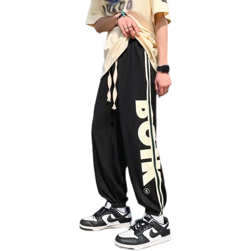 美式炸街休闲卫裤男设计感运动裤潮411-1-k709-p35,男装休闲裤,星座410-2