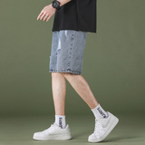 宽松牛仔裤青少年夏季2023新款短裤411-1-k103-p40，男装牛仔裤，星座410-2