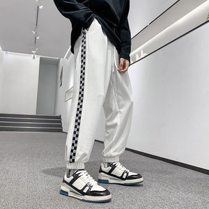港风运动裤子男春季大码束脚潮束脚休闲卫裤411-1-k569-p45图片