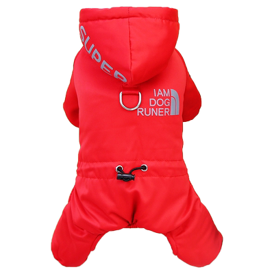 可牵引狗衣服泰迪比熊四脚衣棉衣