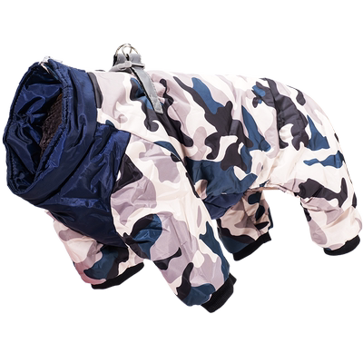 狗牵引衣服柴犬专用加绒四脚棉衣