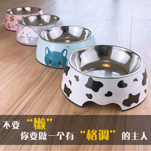 狗盆狗碗猫碗双碗防打翻猫粮盆不锈钢狗狗食盆大号大型犬宠物饭盆
