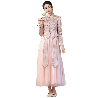 新中式伴娘服夏季长袖秀禾伴娘团