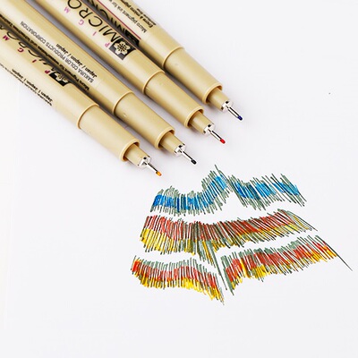 日本樱花彩色针管笔设计绘图手绘