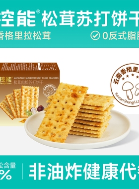 控能松茸肉松苏打饼干咸味饱腹非油炸代餐健康口袋零食