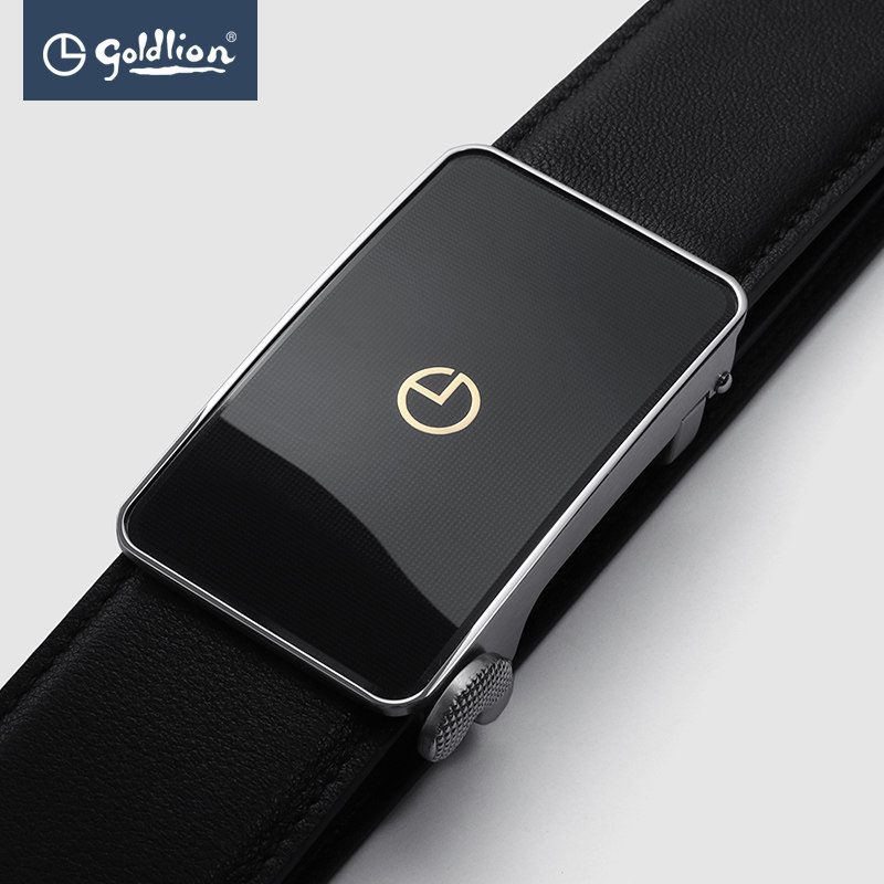 [不锈钢]金利来皮带男士头层牛皮自动扣商务高档送礼裤带腰带男