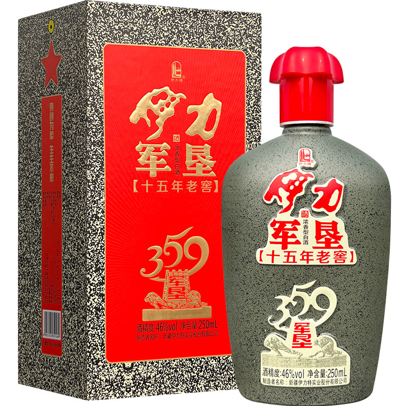伊力特46度伊力军垦柔雅250ml*10瓶整箱装浓香型白酒老窖新疆名酒