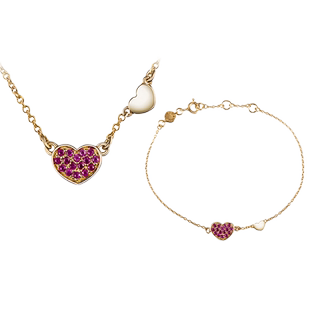 意大利OG新年爱心饰品心动系列925银镀金简约小草莓项链手链套装