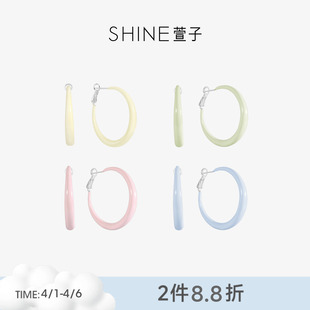 简约耳钉女多巴胺耳环 SHINE萱子饰品帕斯蒂尔系列春夏耳圈新款