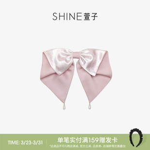 SHINE萱子饰品海棠系列气质印花蝴蝶结横夹缎面发饰早春配色