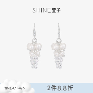 SHINE萱子饰品轻奢高级感珍珠耳环女精致耳钩百搭气质耳饰礼物