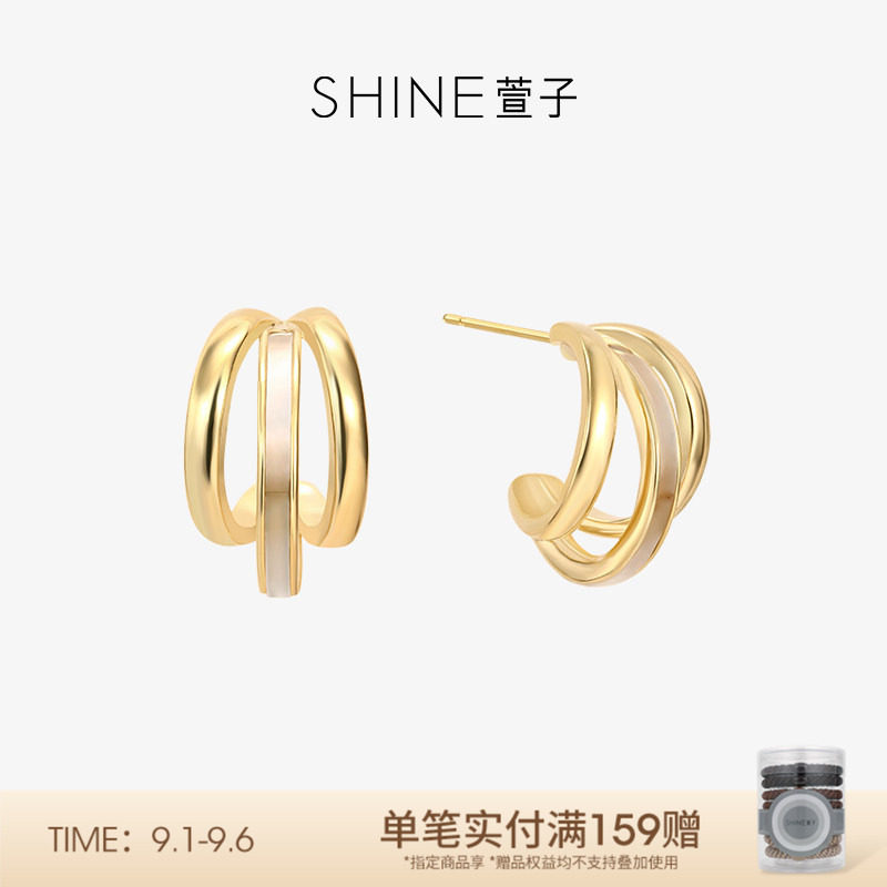 SHINE萱子饰品法式优雅C圈耳环女图片