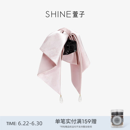 SHINE萱子饰品海棠系列花朵印花抓夹缎面发夹约会穿搭
