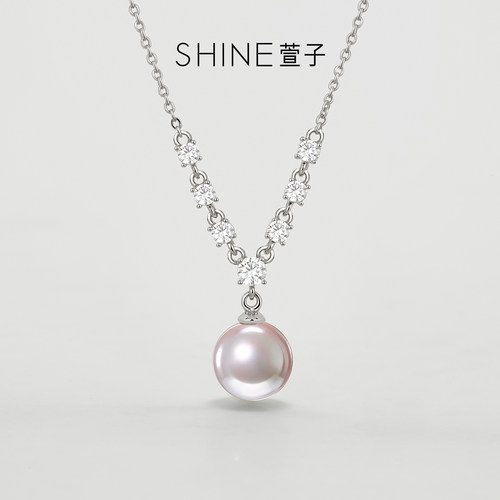 SHINE萱子饰品璀璨星河系列珍珠项链优雅气质锁骨链闪钻珠光吊坠