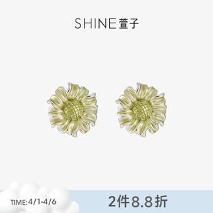SHINE萱子饰品绿光森林系列甜美设计感花朵耳环耳钉早春配色
