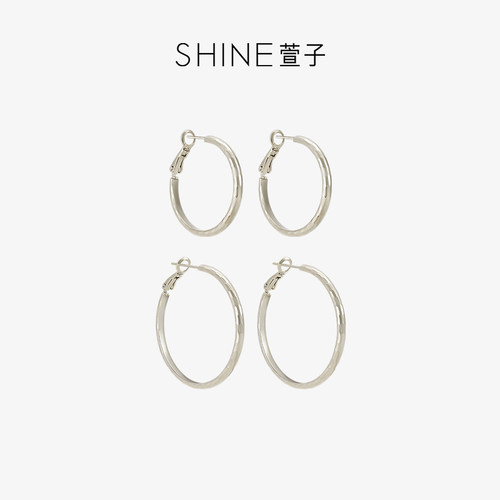 SHINE萱子时尚百搭金属耳圈