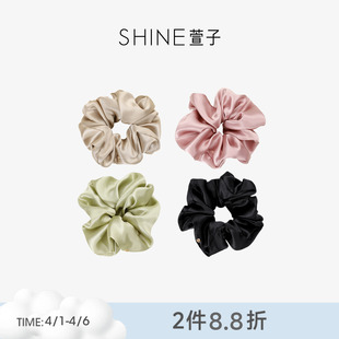 SHINE萱子饰品真丝缎面大肠发圈发绳真丝发圈不伤发早春配色