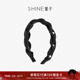 SHINE萱子饰品简约优雅珍珠褶皱发箍百搭黑色宽发卡生日礼物