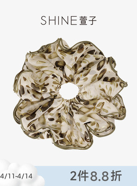 SHINE萱子饰品经典豹纹堆叠感大肠发圈氛围感发绳发饰生日礼物