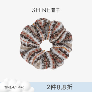 SHINE萱子饰品针织费尔岛系列复古百搭大肠条纹发圈