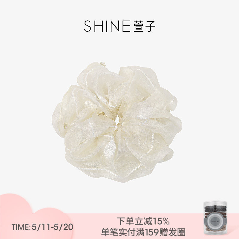 SHINE萱子饰品兰境新生系列氛围感轻纱大肠发圈女温柔发绳春夏