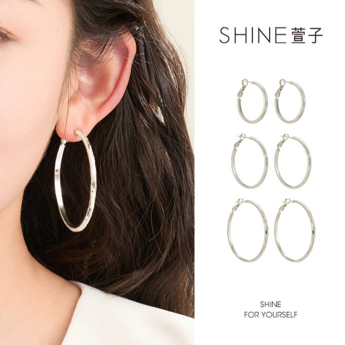 SHINE萱子时尚百搭金属耳圈
