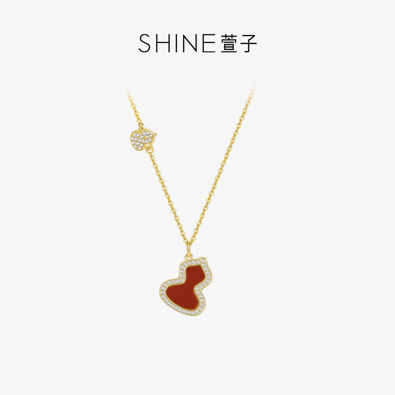 【七七酱直播间】SHINE萱子饰品新中式小葫芦项链S925银锁骨链,饰品/流行首饰/时尚饰品新,银饰项链,淘宝优惠券,粉丝福利购,淘宝优惠卷