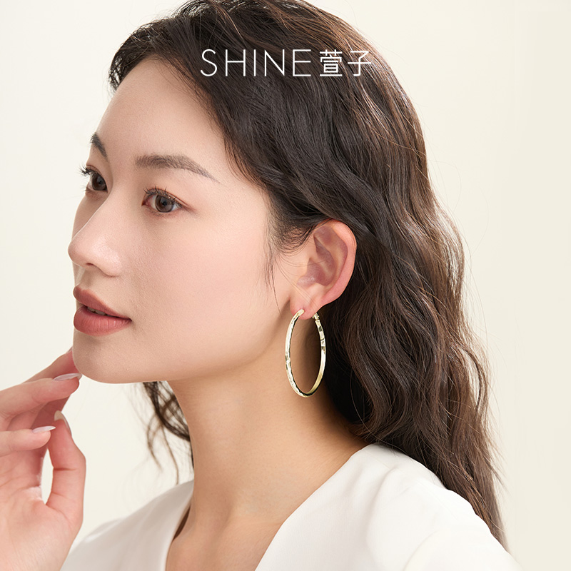 SHINE萱子时尚百搭金属耳圈