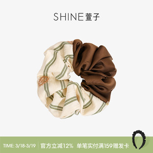 SHINE萱子饰品优雅复古拼接发圈百搭条纹发绳皮筋2026早春新款